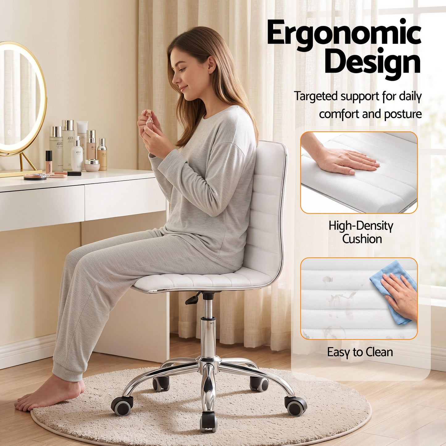 Artiss Office Chair Conference Chairs Pu Leather Low Back White