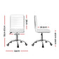 Artiss Office Chair Conference Chairs Pu Leather Low Back White