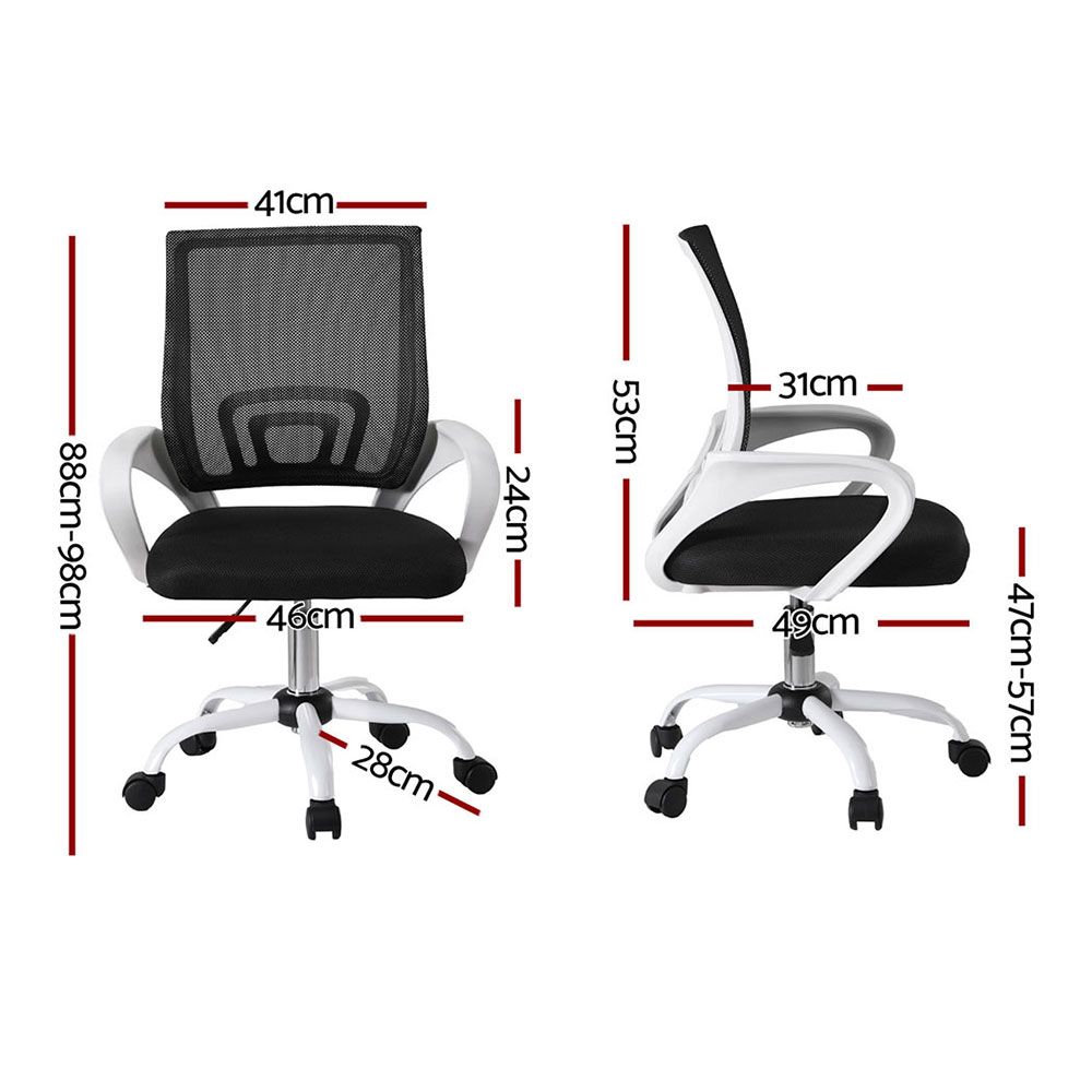 Set of 2 Artiss Office Chair Mesh Computer Gaming Desk Chairs Work Study Mid Back