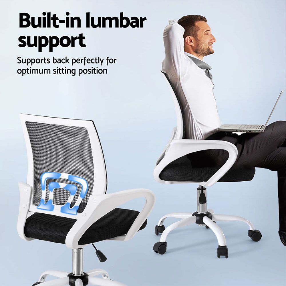 Set of 2 Artiss Office Chair Mesh Computer Gaming Desk Chairs Work Study Mid Back
