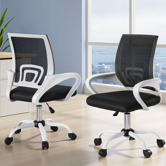 Set of 2 Artiss Office Chair Mesh Computer Gaming Desk Chairs Work Study Mid Back