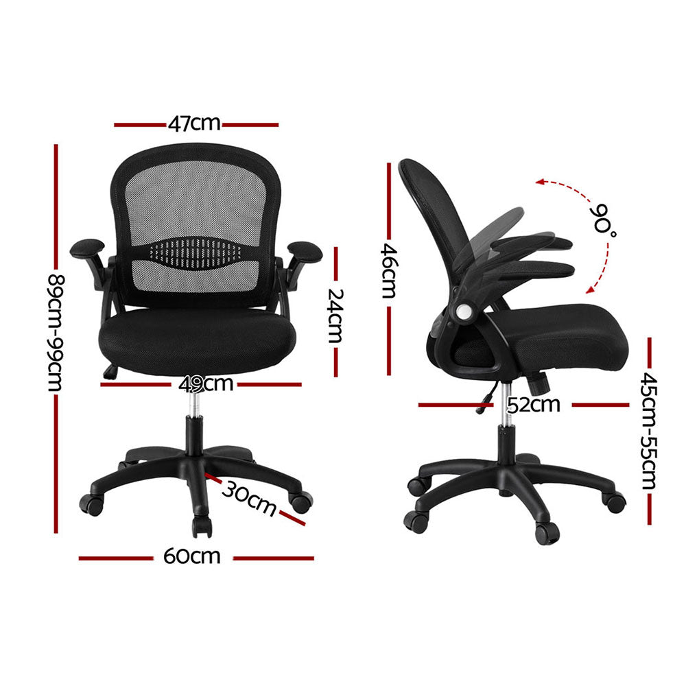 Set of 2 Artiss Mesh Office Chair Computer Gaming Desk Chairs Work Study Mid Back