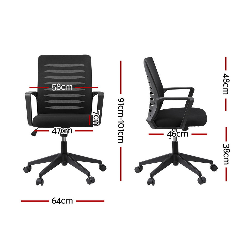 Artiss Ergonomic Office Chair Mesh Computer Chairs with Lumbar Support Black