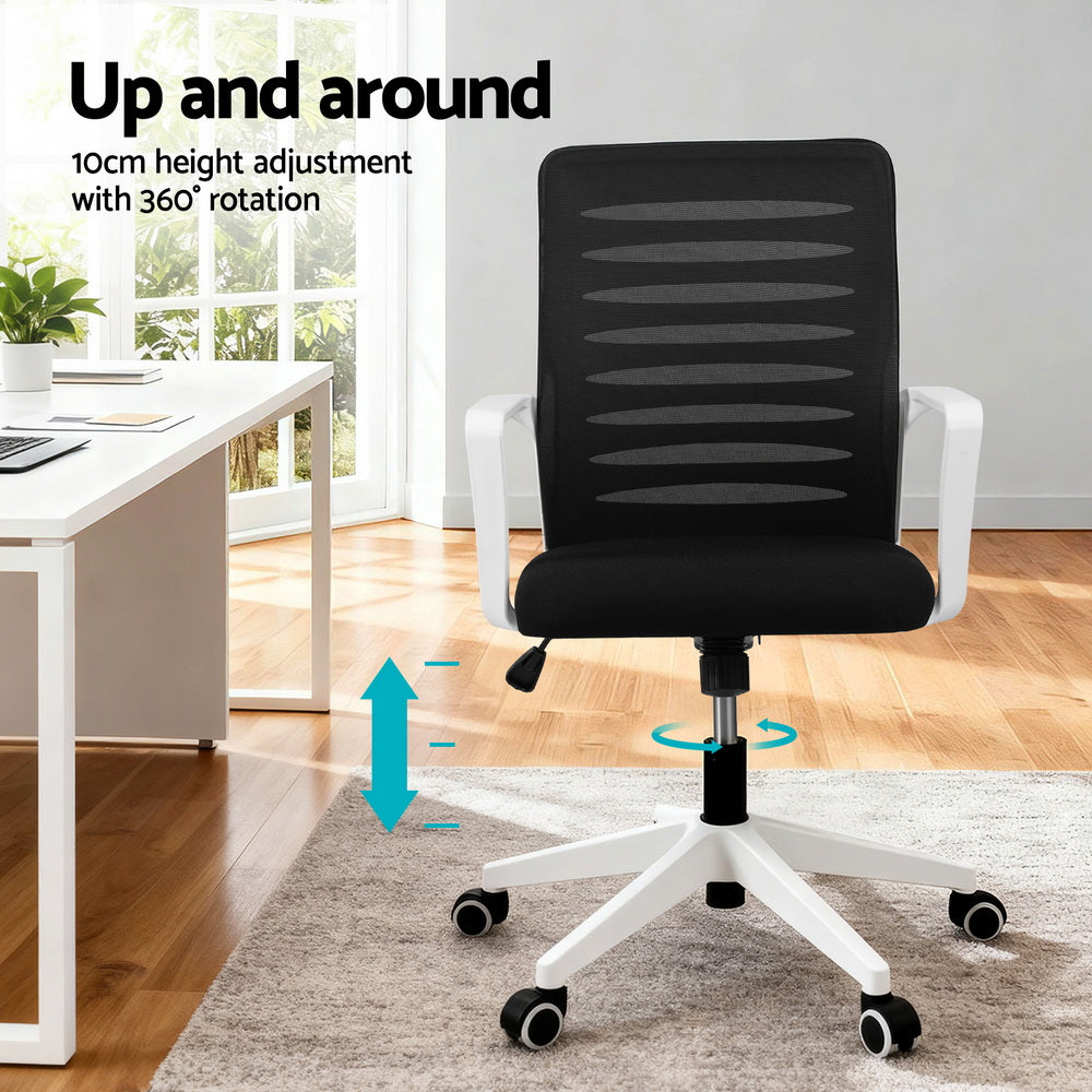 Artiss Ergonomic Office Chair Mesh Computer Chairs with Lumbar Support Black and White