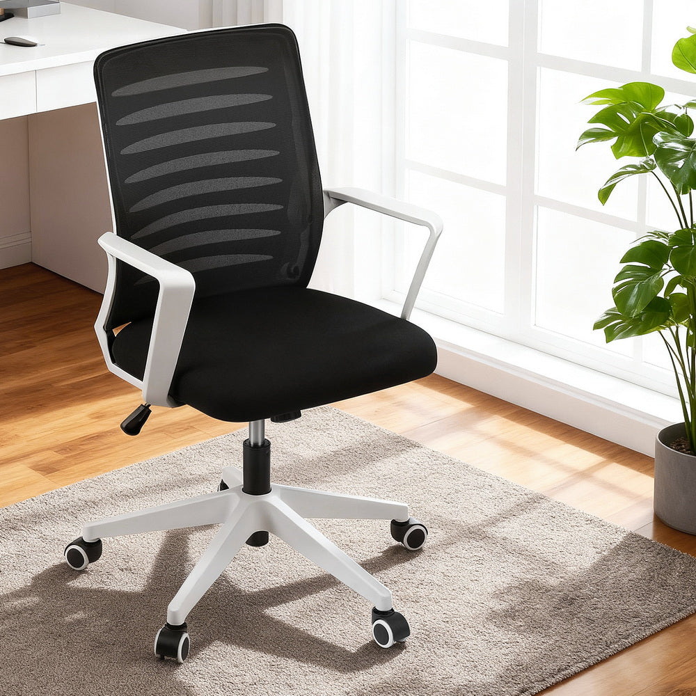 Artiss Ergonomic Office Chair Mesh Computer Chairs with Lumbar Support Black and White