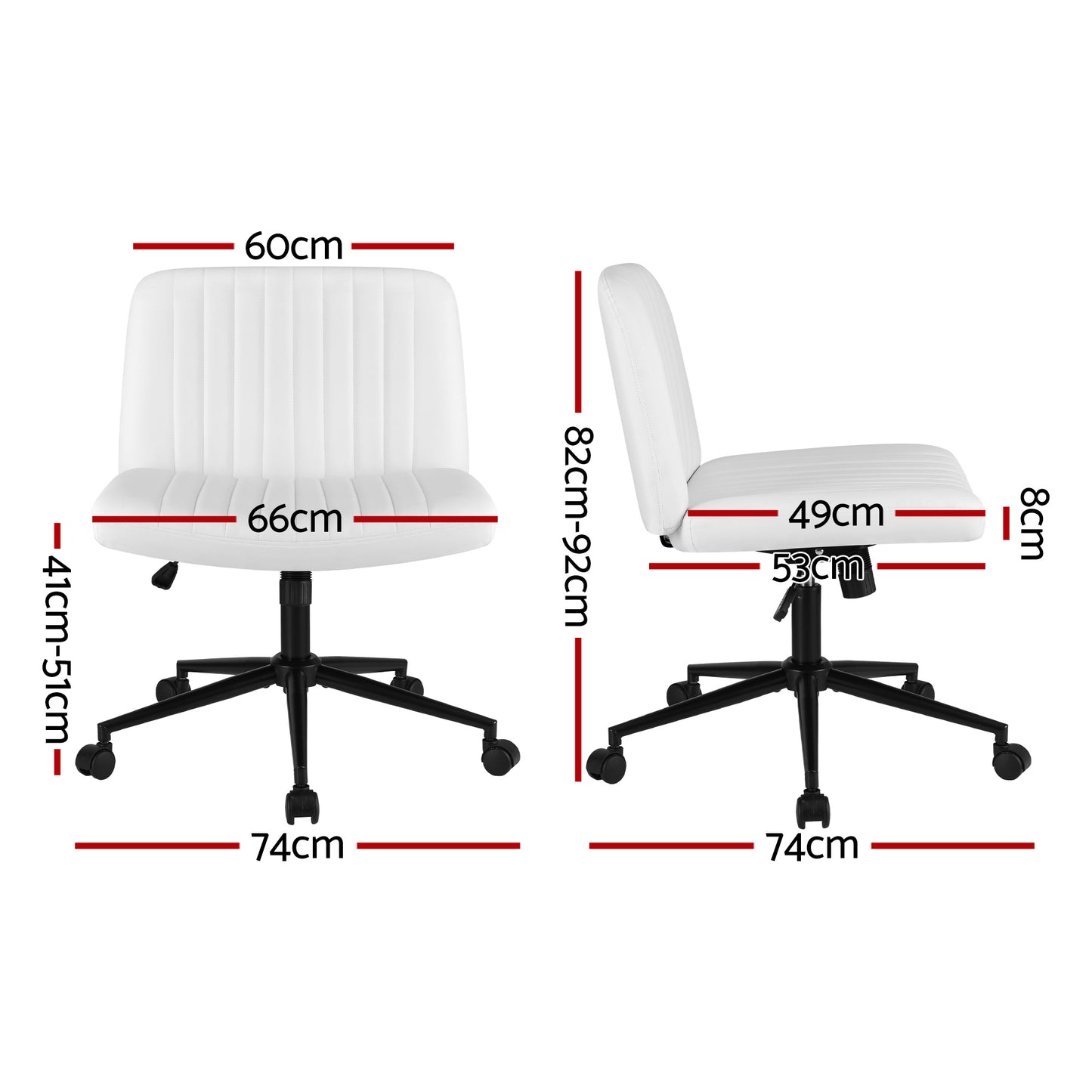 Artiss Criss Cross Chair Wide Cross Legged PU Leather White