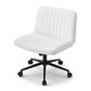 Artiss Criss Cross Chair Wide Cross Legged PU Leather White