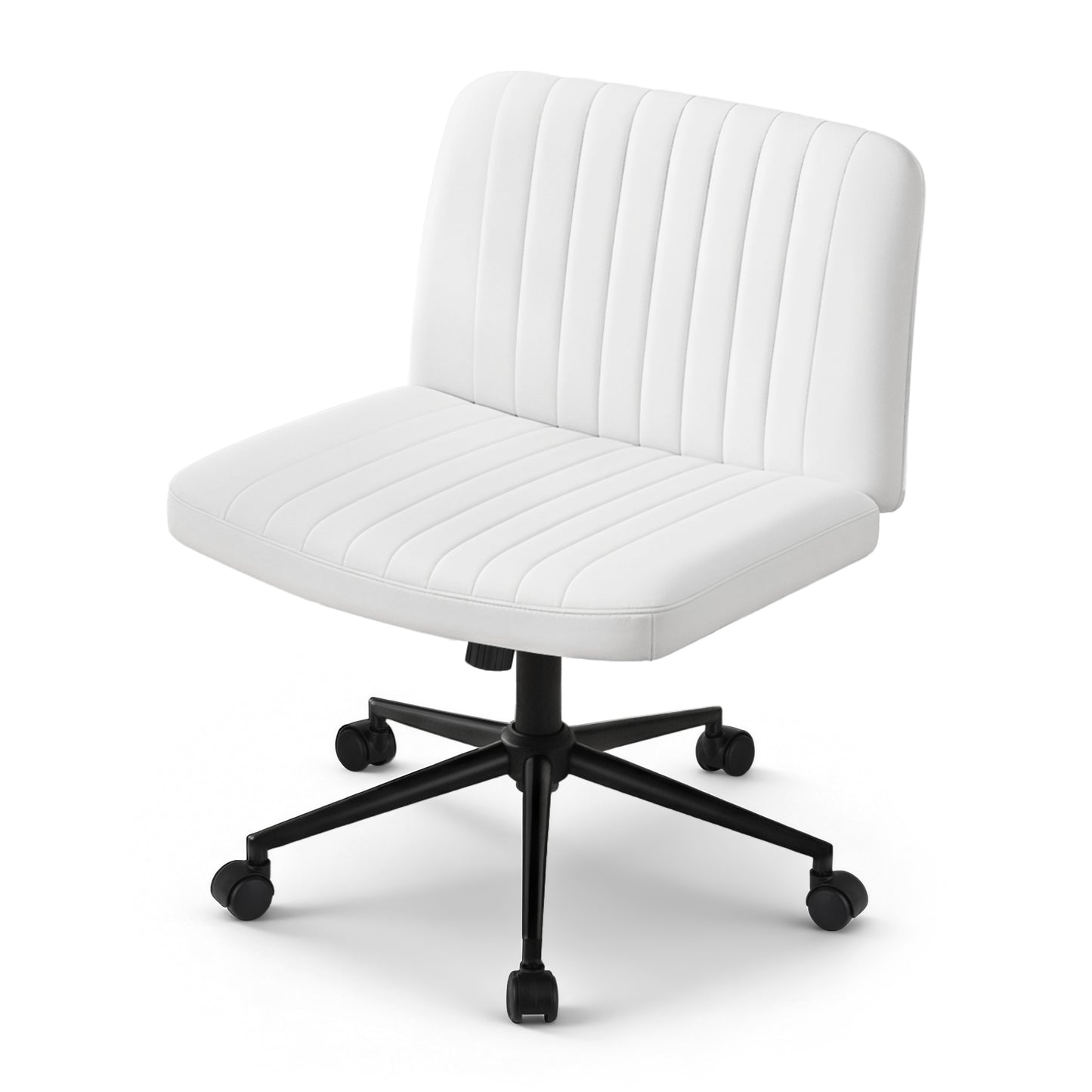 Artiss Criss Cross Chair Wide Cross Legged PU Leather White