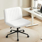 Artiss Criss Cross Chair Wide Cross Legged PU Leather White
