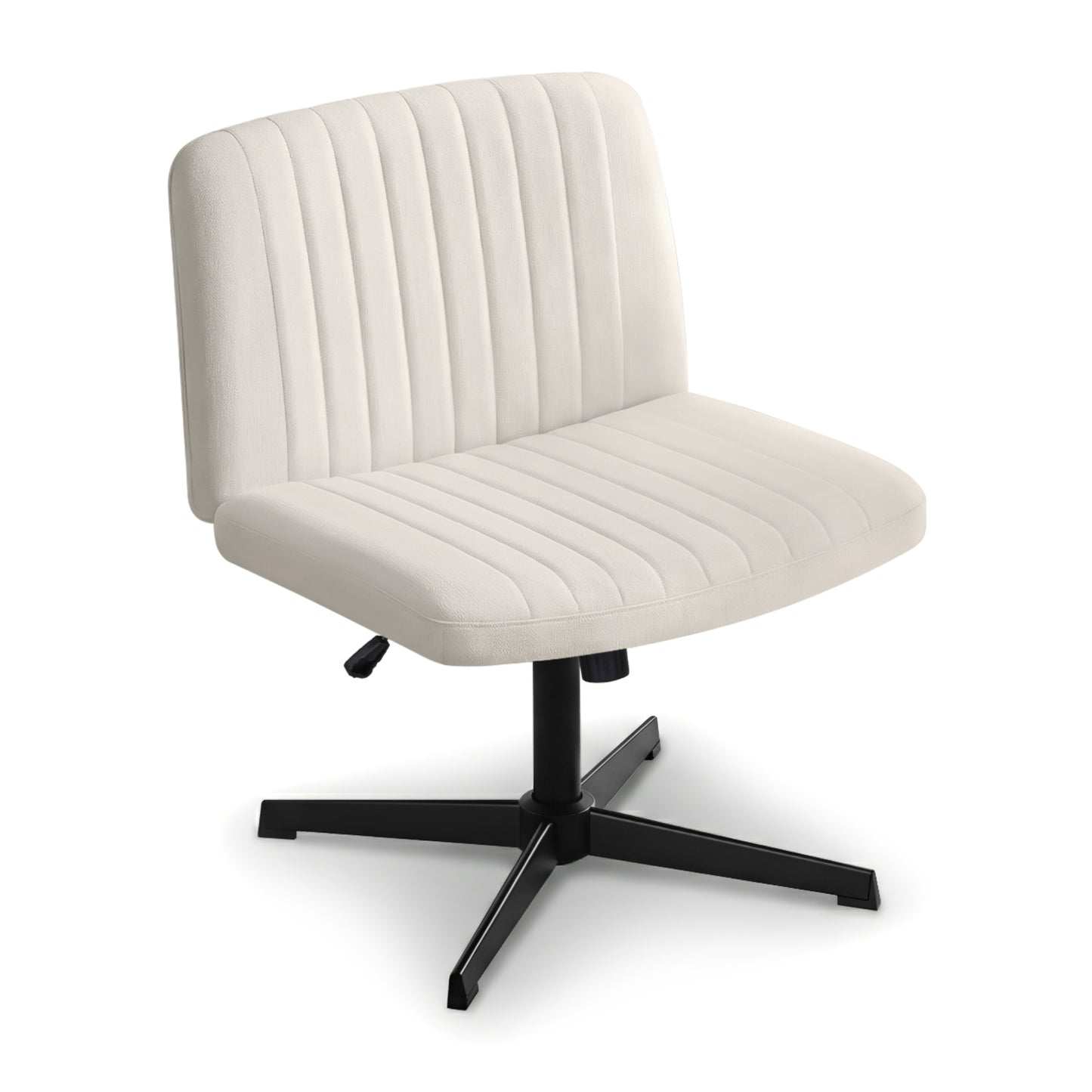 Artiss Criss Cross Chair No Wheels Fabric Wide Cross Legged Beige