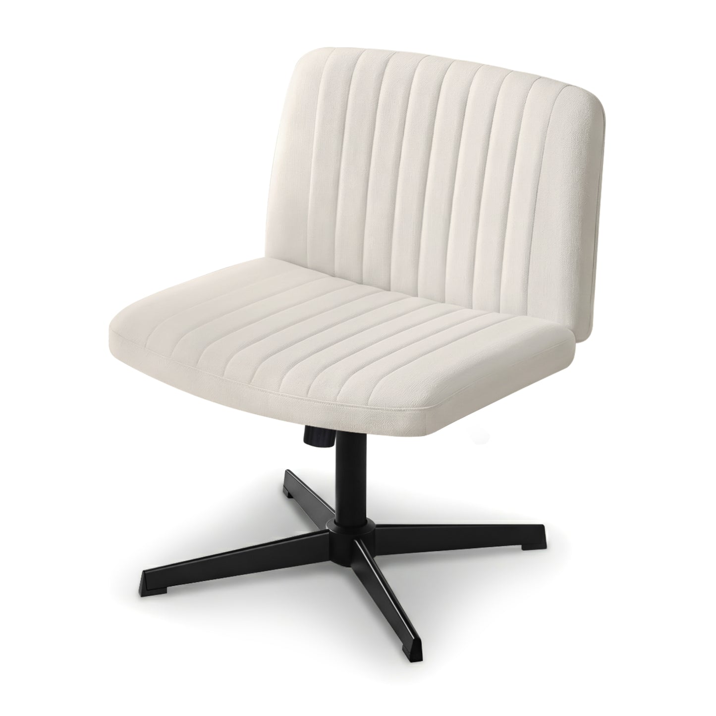 Artiss Criss Cross Chair No Wheels Fabric Wide Cross Legged Beige