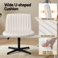 Artiss Criss Cross Chair No Wheels Fabric Wide Cross Legged Beige