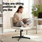 Artiss Criss Cross Chair No Wheels Fabric Wide Cross Legged Beige