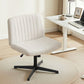 Artiss Criss Cross Chair No Wheels Fabric Wide Cross Legged Beige
