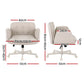 Artiss Criss Cross Chair Ergonomic Cross Legged Office Desk Chair PU Leather Beige