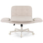 Artiss Criss Cross Chair Ergonomic Cross Legged Office Desk Chair PU Leather Beige