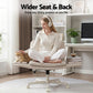Artiss Criss Cross Chair Ergonomic Cross Legged Office Desk Chair PU Leather Beige