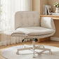 Artiss Criss Cross Chair Ergonomic Cross Legged Office Desk Chair PU Leather Beige
