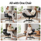 Artiss Criss Cross Chair Ergonomic Cross Legged Office Desk Chair PU Leather Black