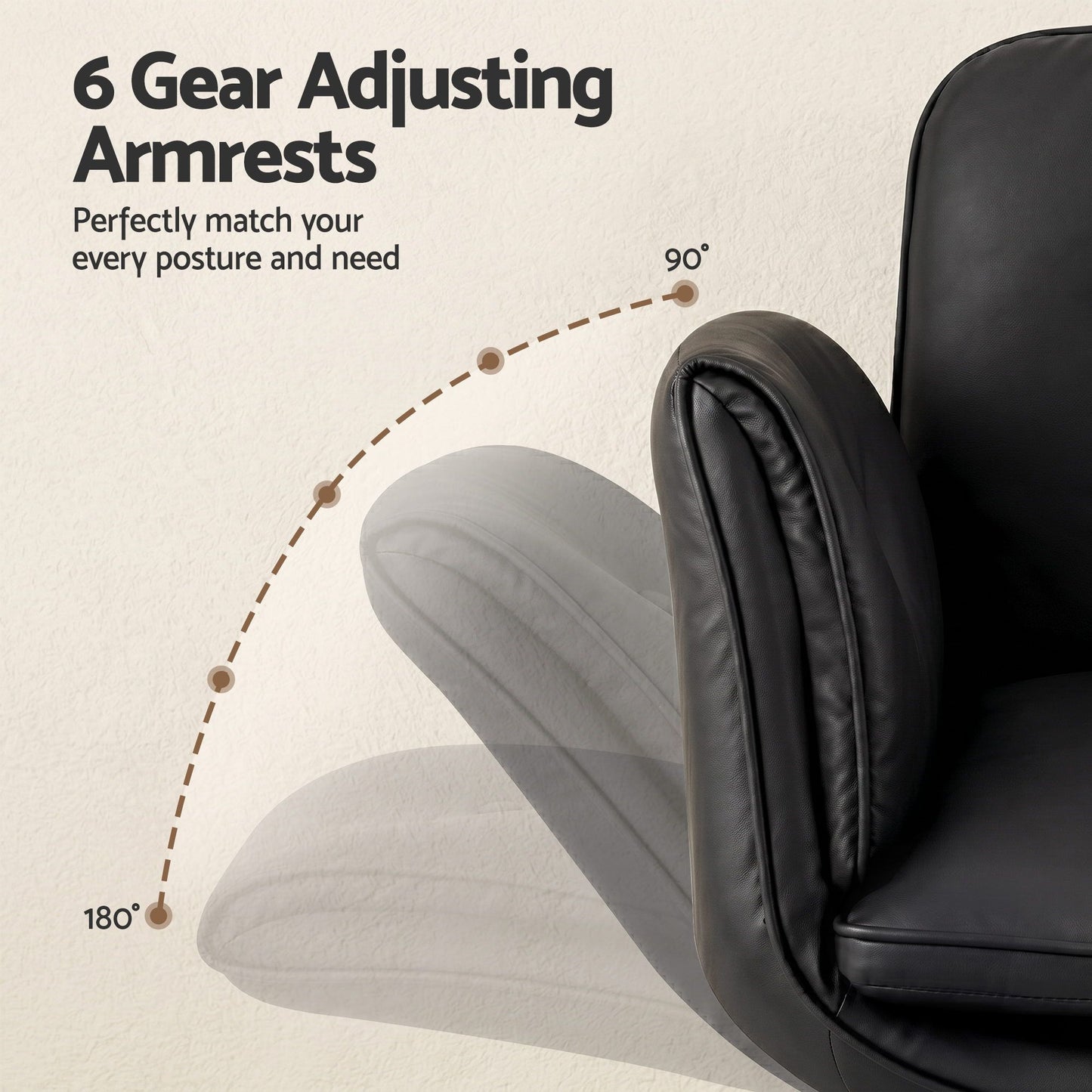 Artiss Criss Cross Chair Ergonomic Cross Legged Office Desk Chair PU Leather Black
