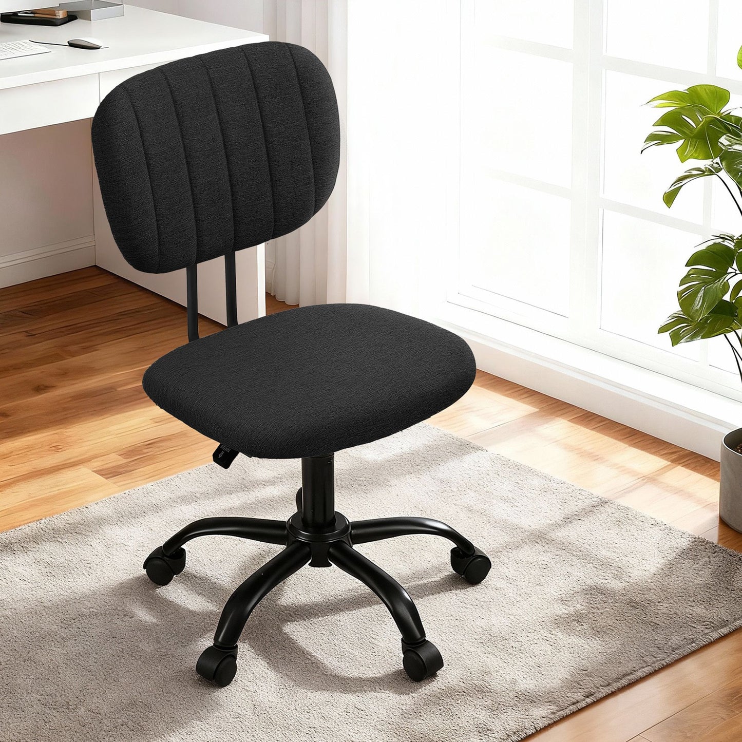 Artiss Armless Office Chair Ergonomic 360° Swivel Black