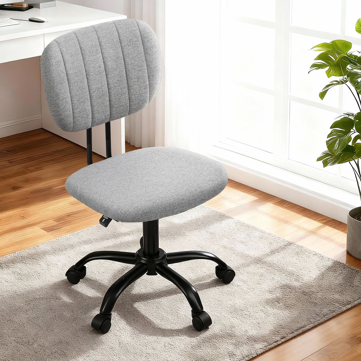 Artiss Armless Office Chair Ergonomic 360° Swivel Grey