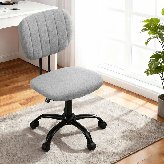 Artiss Armless Office Chair Ergonomic 360° Swivel Grey
