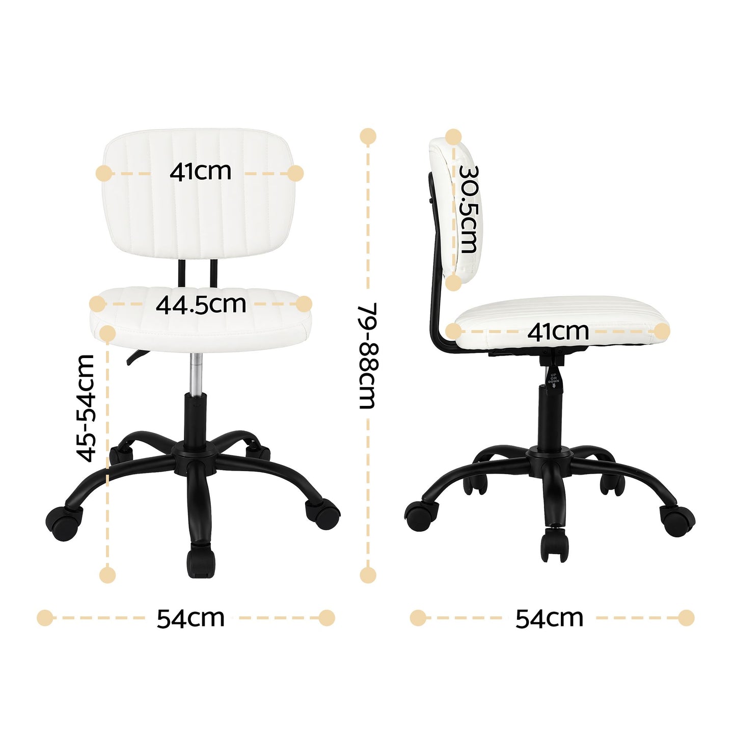 Artiss Armless Office Chair White