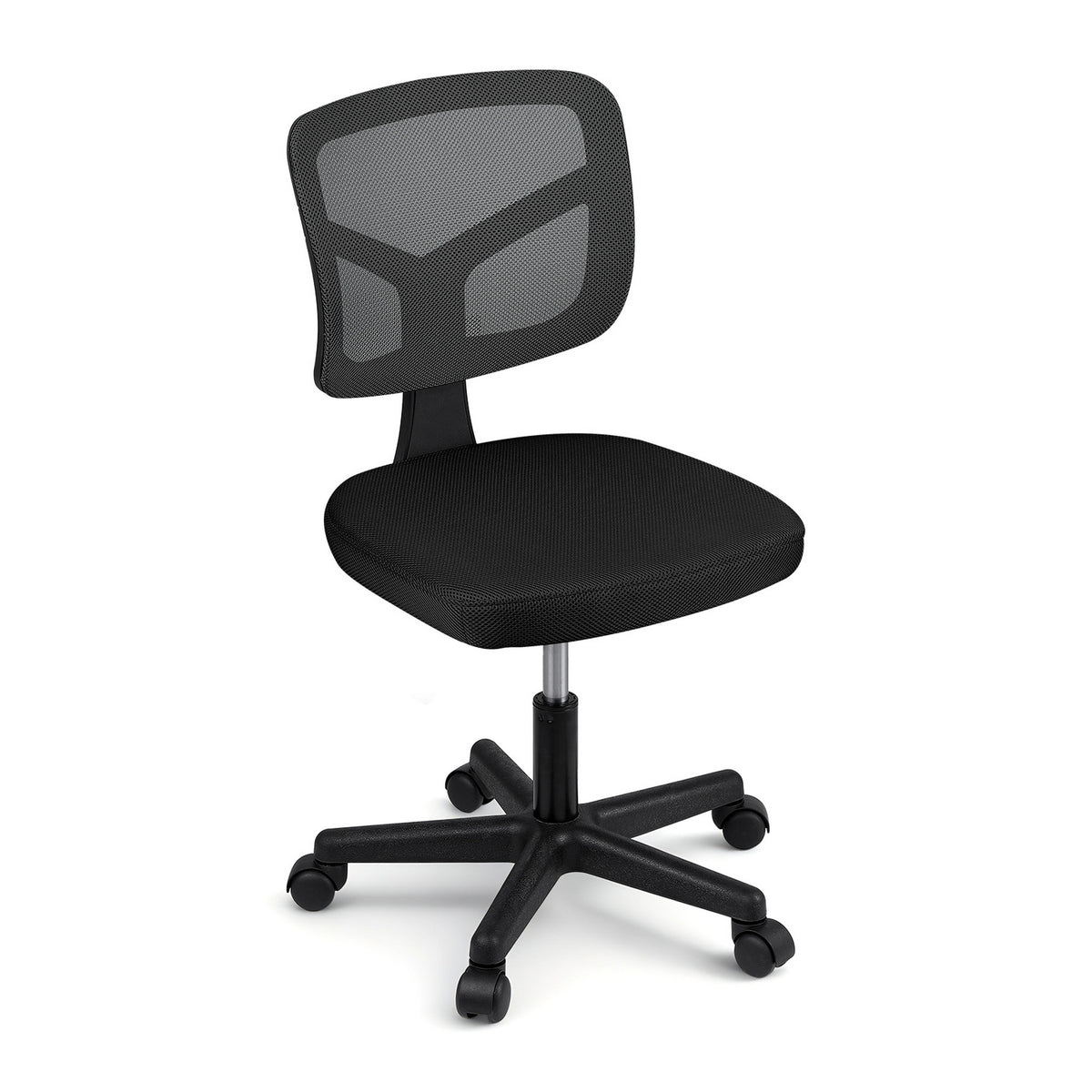 Artiss Armless Office Chair Ergonomic 360° Swivel Fabric Back and Seat Black