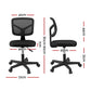 Artiss Armless Office Chair Ergonomic 360° Swivel Fabric Back and Seat Black