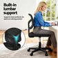 Artiss Armless Office Chair Ergonomic 360° Swivel Fabric Back and Seat Black
