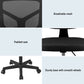Artiss Armless Office Chair Ergonomic 360° Swivel Fabric Back and Seat Black