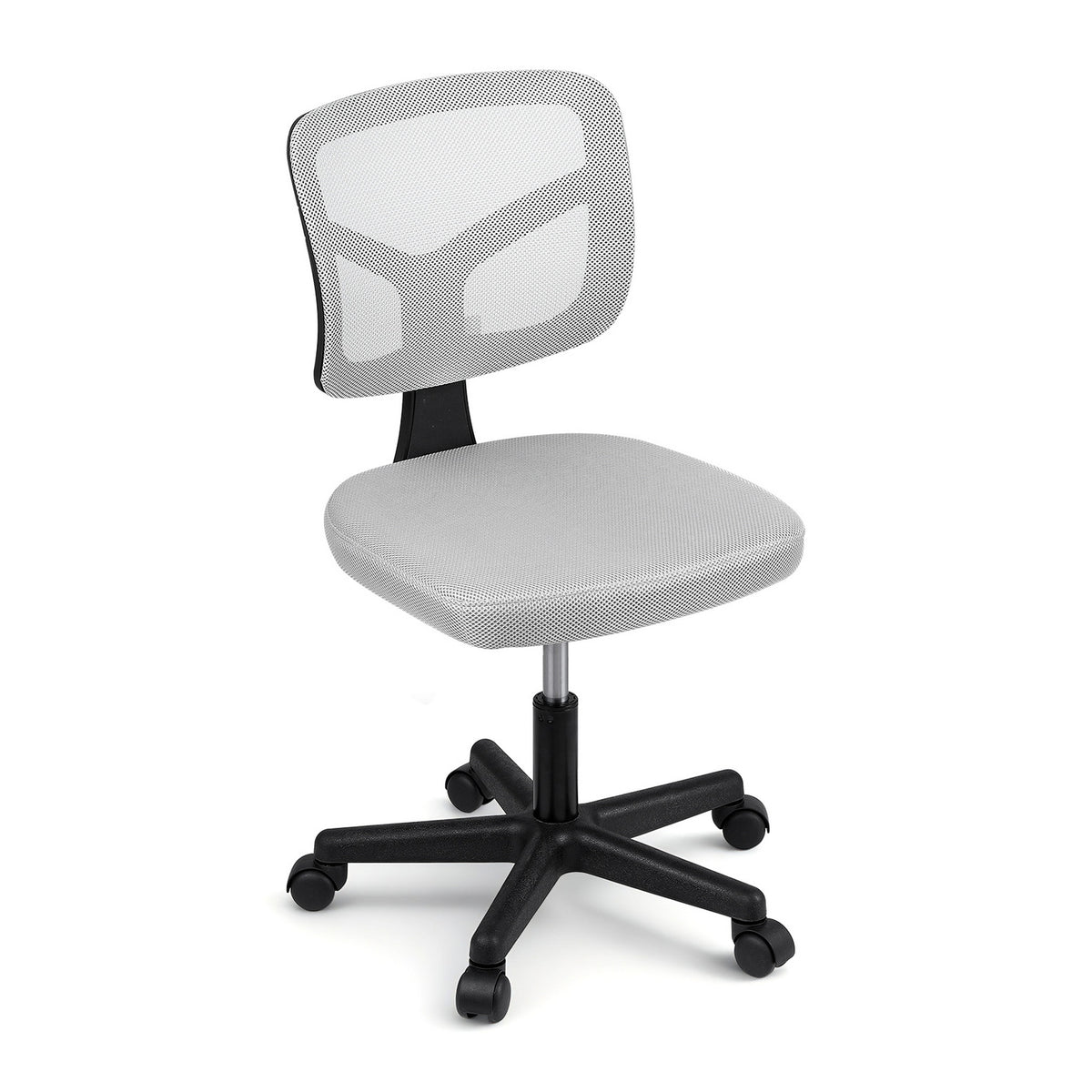 Artiss Armless Office Chair Ergonomic 360° Swivel Fabric Back and Seat Grey