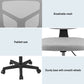 Artiss Armless Office Chair Ergonomic 360° Swivel Fabric Back and Seat Grey