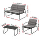 Camborne 4-Seater Outdoor Sofa Set Table and Chairs Cushion textilene Patio Furniture 4-Piece - Grey