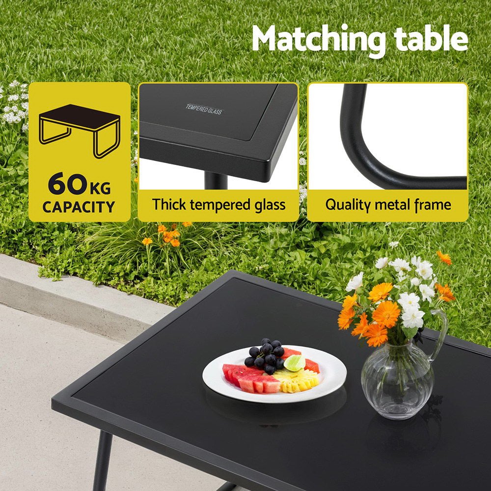 Camborne 4-Seater Outdoor Sofa Set Table and Chairs Cushion textilene Patio Furniture 4-Piece - Grey