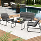 Camborne 4-Seater Outdoor Sofa Set Table and Chairs Cushion textilene Patio Furniture 4-Piece - Grey