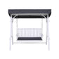 Elsinore Outdoor Wooden Swing Chair Garden Bench Canopy Cushion 3 Seater - White