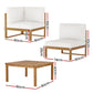 Damar 4-Seater Outdoor Sofa Set Wooden Lounge Setting 5-Piece - White