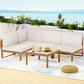 Damar 4-Seater Outdoor Sofa Set Wooden Lounge Setting 5-Piece - White
