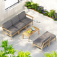 Novian 5-Seater Outdoor Sofa Set Wooden Lounge Setting 6-Piece - Grey