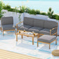 Novian 5-Seater Outdoor Sofa Set Wooden Lounge Setting 6-Piece - Grey