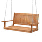 Isandro Porch Swing Chair With Chain Outdoor Furniture Wooden Bench 2 Seater - Teak