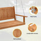 Niallor Wooden 2-Seater Outdoor Swing Chair with Black Stand Hanging Chair Patio Furniture - Teak