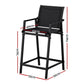 Ulyana Set of 2 Outdoor Bar Stools Steel Dining Chairs Patio Furniture Garden - Black
