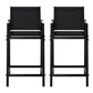 Ulyana Set of 2 Outdoor Bar Stools Steel Dining Chairs Patio Furniture Garden - Black