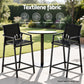 Ulyana Set of 2 Outdoor Bar Stools Steel Dining Chairs Patio Furniture Garden - Black