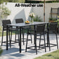 Ulyana Set of 2 Outdoor Bar Stools Steel Dining Chairs Patio Furniture Garden - Black