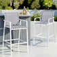 Ailsa Set of 2 Outdoor Bar Stools Dining Chairs Patio Furniture Garden Steel Textilene - White