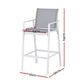 Ailsa Set of 2 Outdoor Bar Stools Dining Chairs Patio Furniture Garden Steel Textilene - White